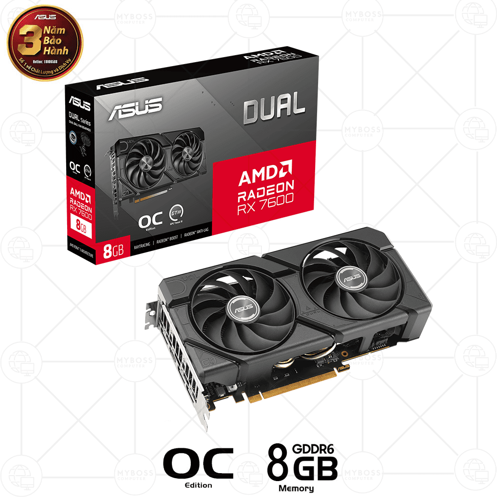 VGA ASUS DUAL Radeon RX 7600 EVO OC 8GB GDDR6
