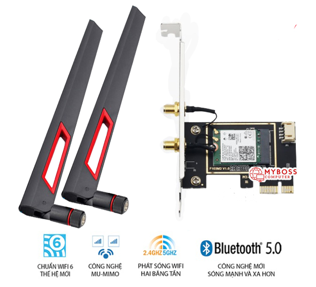 Card WiFi Intel PCI AX200 Wi-Fi 6, Bluetooth 5.0 