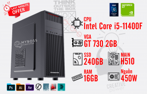 BỘ PC WORKSTATION I5-11400F/ Ram 16G/ SSD 240G/ VGA GT 730 2G