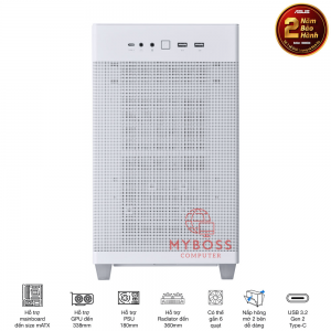 Vỏ Case MicroATX ASUS Prime AP201 TG/ Mặt Kính - White