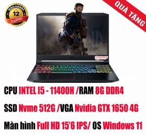 Laptop Acer Nitro 5 AN515-57-5669 NH.QEHSV.001/ i5 11400H/ RAM 8GB/ SSD 512GB/ VGA GTX 1650 4GB