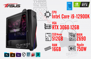 BỘ PC WORKSTATION I9-12900K/ Ram 16G/ SSD Nvme 512G/ VGA RTX 3060 12GB