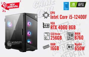Bộ PC I5-12400F Ram 16G/ SSD Nvme 256G/ VGA RTX 4060 8GB