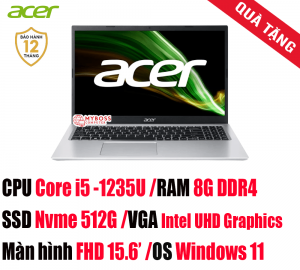 Laptop Acer Aspire 3 A315-59-51X8 NX.K6TSV.00F/ i5-1235U/ RAM 8GB DDR4/ SSD 512GB/ Intel UHD Graphics