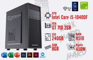 BỘ PC OFFICE I5-10400F - RAM 8G - SSD 240G - VGA GT 710 2G - Wifi
