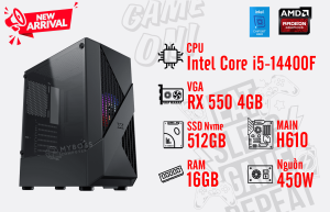 BỘ PC Intel Core i5-14400F/ RAM 16G/ SSD Nvme 512G/ VGA RX 550 4GB