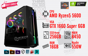 BỘ PC PANTHER Ryzen 5600/ Ram 16G/ SSD Nvme 256G/ VGA 1660 Super 6G