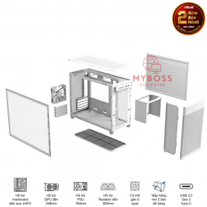 Vỏ Case MicroATX ASUS Prime AP201 TG/ Mặt Kính - White