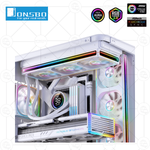 Fan JONSBO ZA-120W LED ARGB Vô Cực, Sync Main - White