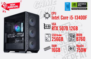 Bộ PC I5-13400F/ RAM 16GB/ SSD Nvme 256GB/ VGA RTX 5070 12GB