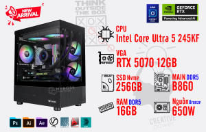 Bộ PC Core Ultra 5 245KF/ RAM 16GB DDR5/ SSD Nvme 256GB/ VGA RTX 5070 12GB Bộ PC Core Ultra 5 245KF/ RAM 16GB DDR5/ SSD Nvme 256GB/ VGA RTX 5070 12GB
