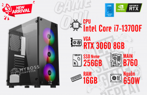 Bộ PC I7-13700F/ Ram 16G/ SSD Nvme 256G/ VGA RTX 3060 8GB