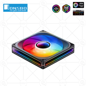 Fan JONSBO ZB-120B LED ARGB Vô Cực, Sync Main - Black