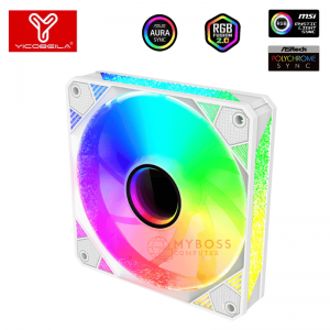Kit 3 Fan YICOBEILA Led ARGB Sync Main - White/ F-B12