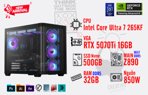 Bộ PC Core Ultra 7 265KF/ RAM 32GB DDR5/ SSD Nvme 500GB/ VGA RTX 5070Ti 12GB Bộ PC Core Ultra 7 265KF/ RAM 32GB DDR5/ SSD Nvme 500GB/ VGA RTX 5070Ti 12GB