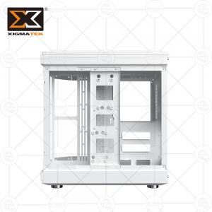 Vỏ Case XIGMATEK ALPHA CUBI ARTIC - White (Tặng 3 Fan ARGB/ Chỉnh Led Qua Phần Mềm)