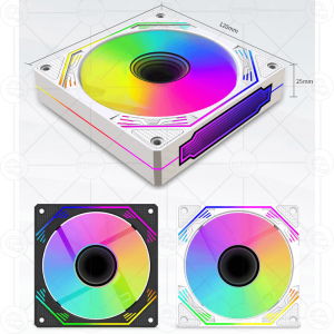 Fan Coolmoon F3 LED ARGB Vô Cực, Sync Main - White