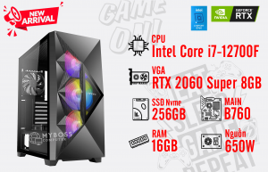Bộ PC I7-12700F/ Ram 16G/ SSD Nvme 256G/ VGA RTX 2060 Super 8GB