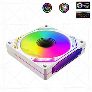 Fan Coolmoon F3 LED ARGB Vô Cực, Sync Main - White