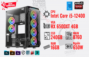 Bộ PC WORKSTATION I5-12400/ Ram 16G/ SSD 240G/ VGA RX 6500XT
