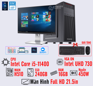 BỘ PC OFFICE I5-11400 - RAM 16G - SSD 240G - VGA On UHD 730 - MÀN HÌNH 21.5in BỘ PC OFFICE I5-11400 - RAM 16G - SSD 240G - VGA On UHD 730 - MÀN HÌNH 21.5in