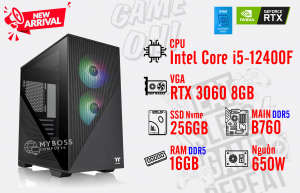 Bộ PC I5-12400F/ Ram 16G DDR5/ SSD Nvme 256G/ VGA RTX 3060 8GB