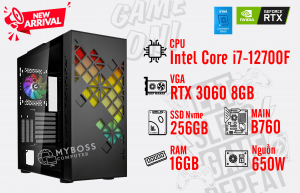 Bộ PC I7-12700F/ Ram 16G/ SSD Nvme 256G/ VGA RTX 3060 8GB