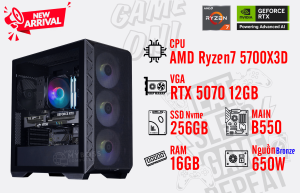 Bộ PC AMD Ryzen 7 5700X3D/ RAM 16G/ SSD Nvme 256G/ VGA RTX 5070 12GB Bộ PC AMD Ryzen 7 5700X3D/ RAM 16G/ SSD Nvme 256G/ VGA RTX 5070 12GB