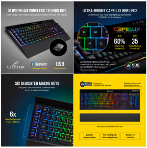 Bàn phím cơ Corsair K57 RGB WIRELESS Gaming