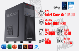 BỘ PC OFFICE I5-10400 - RAM 8G - SSD 240G - VGA UHD 630- Wifi