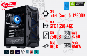 Bộ PC WORKSTATION I5-12600K/ Ram 16G/ SSD Nvme 256G/ VGA GTX 1650