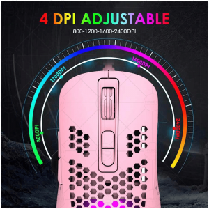 Chuột Gaming XM-M383 Pink/ LED Viền RGB/ Cảm Biến 2400DPI/ Thiết Kế Đối Xứng