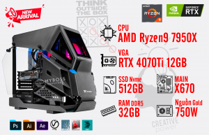 Bộ PC Ryzen9 7950X/ Ram 32G/ SSD Nvme 512G/ VGA RTX 4070Ti