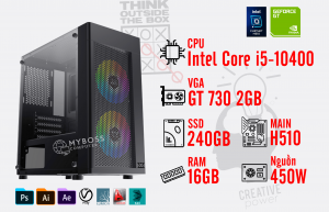 BỘ PC WORKSTATION I5-10400/ Ram 16G/ SSD 240G/ VGA GT 730 2G