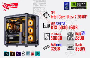 Bộ PC Core Ultra 7 265KF/ RAM 32GB DDR5/ SSD Nvme 500GB/ VGA RTX 5080 16GB Bộ PC Core Ultra 7 265KF/ RAM 32GB DDR5/ SSD Nvme 500GB/ VGA RTX 5080 16GB