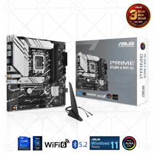Mainboard ASUS PRIME B760M-A WIFI D4 (Intel B760, Socket 1700, m-ATX, 4 khe RAM DDR4, WIFI + Bluetooth)