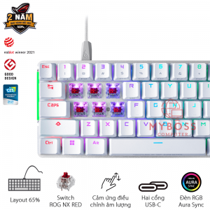 Bàn Phím Cơ ASUS ROG Falchion Ace - White/ RED Switch